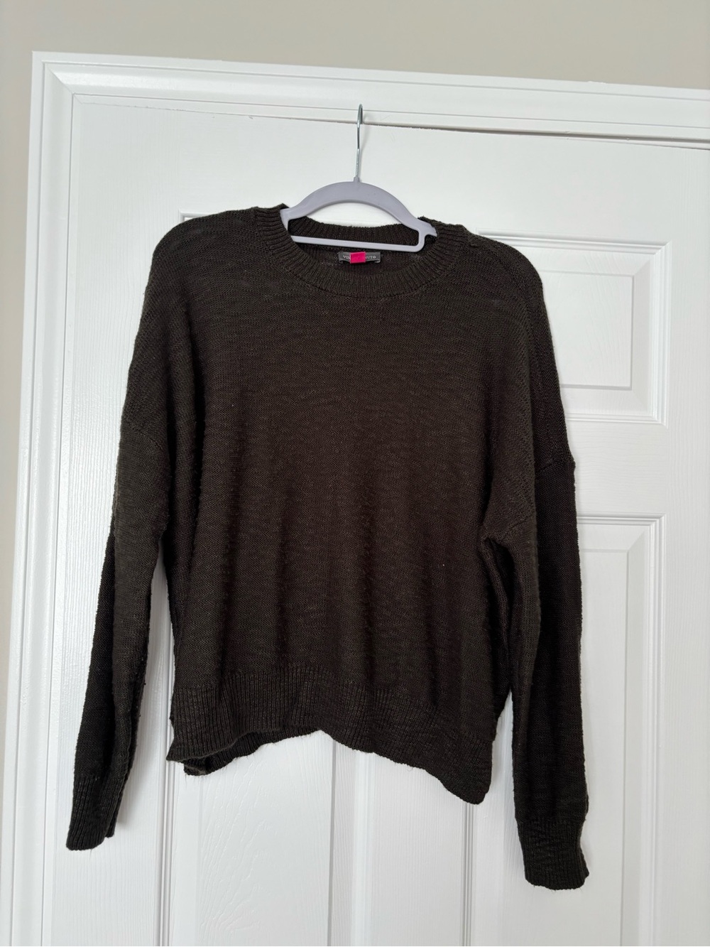 Vince Camuto Women's Dark Olive Crewneck Sweater